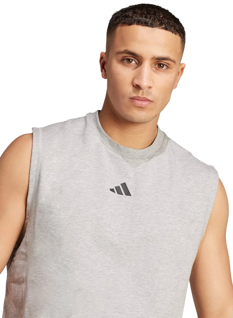 اديداس تيشيرت رجالي بدون أكمام رمادي